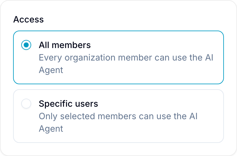 Access mode selector under Settings > AI > General