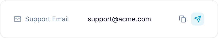 Stored email address that opens the default email application