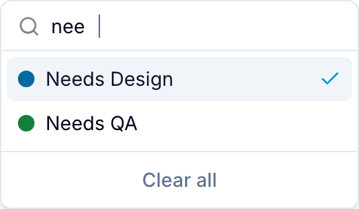 Search results in a Multiple Select field