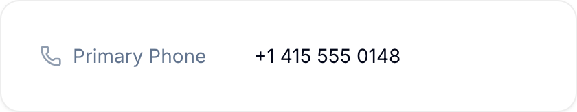 Phone Number field in a record