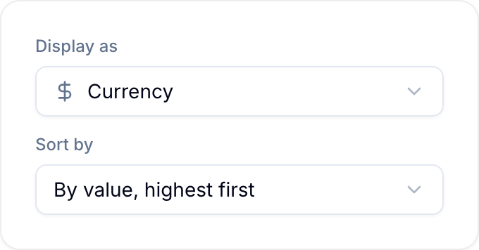 Bar graph display settings
