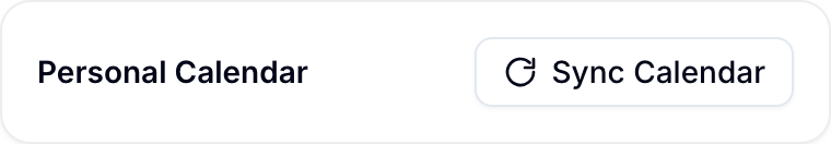 Sync Calendar button in a Blue calendar