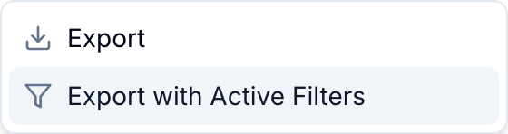 Export with Active Filters option