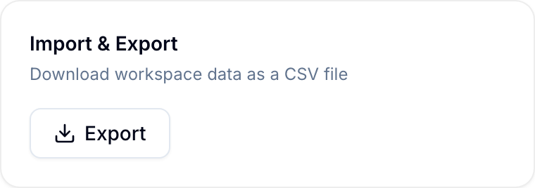 Export controls in workspace settings